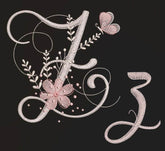 Floral Script Alphabet Embroidery Design Pack - FineryEmbroidery